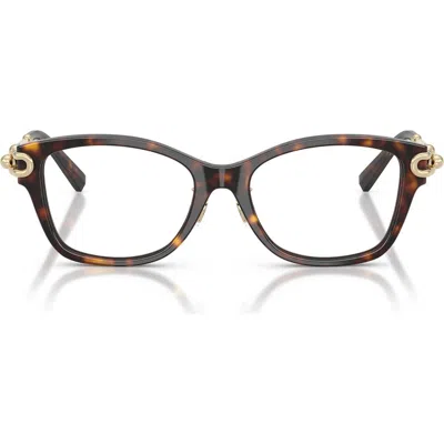 Tiffany & Co . Butterfly 51mm Low Bridge Rectangular Optical Glasses In Brown