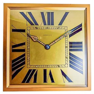 Pre-owned Tiffany & Co . By Charles Hour Brass And Gilt Art Deco Clock, 1920s In Sand