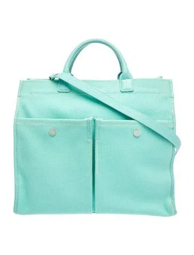 Pre-owned Tiffany & Co Canvas Messenger Bag In Blue