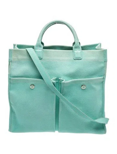 Pre-owned Tiffany & Co Canvas Top Handle Bag In Blue
