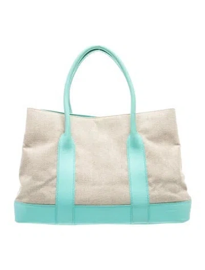 Pre-owned Tiffany & Co Canvas Top Handle Bag In Neutral