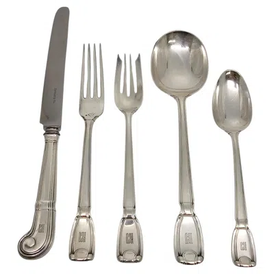 Pre-owned Tiffany & Co Castilian Sterling Silver 5pc Place Setting W/monogram #19061 In Multi
