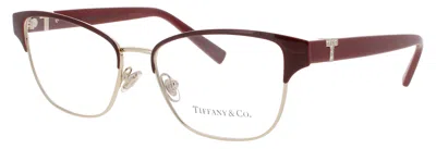 Tiffany & Co . Cat-eye Metal Eyeglasses 52mm In 6185 - Fired Brick / Demo