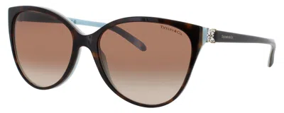 Tiffany & Co . Cat-eye Sunglasses With Crystal Accent In Brown
