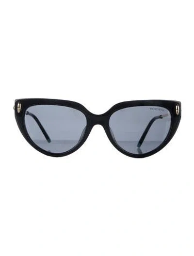 Pre-owned Tiffany & Co Cat-eye Tinted Sunglasses In Black/blue