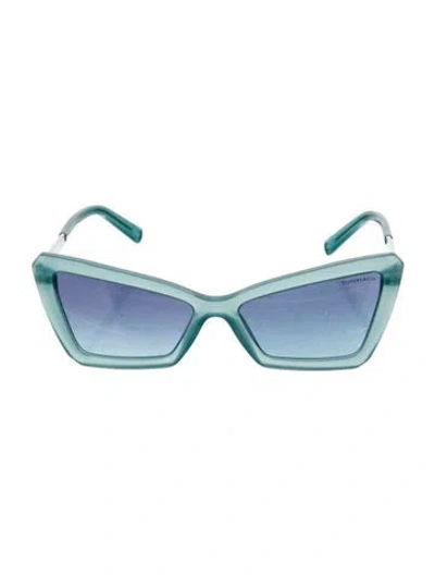 Pre-owned Tiffany & Co Cat-eye Tinted Sunglasses In Blue