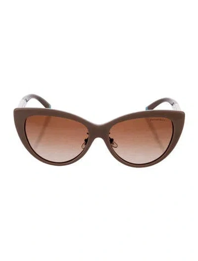 Pre-owned Tiffany & Co Cat-eye Tinted Sunglasses In Brown