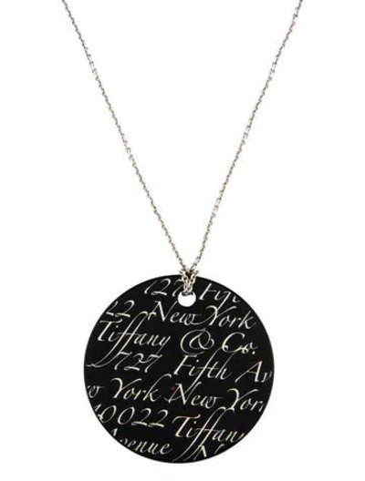 Pre-owned Tiffany & Co Ceramic Notes Disc Pendant Necklace, 17.5" In Multi