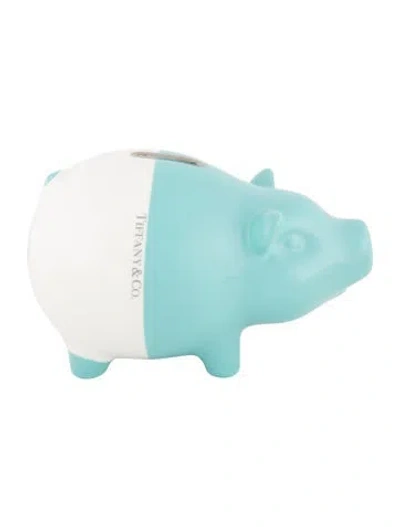 Pre-owned Tiffany & Co Ceramic Piggy Bank In Blue