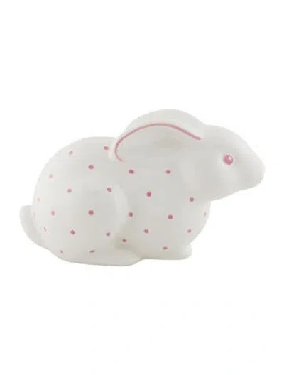 Pre-owned Tiffany & Co Ceramic Polka Dot Rabbit Bank In White