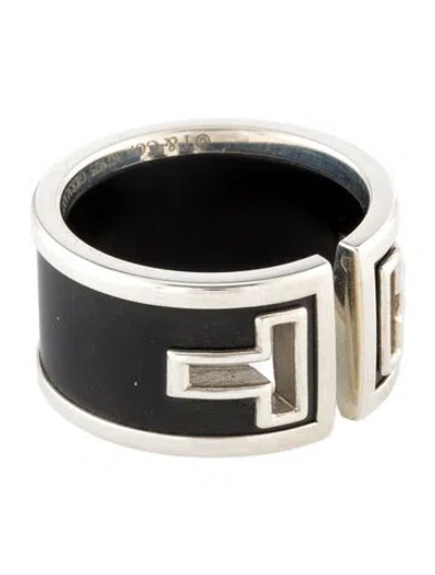 Pre-owned Tiffany & Co Ceramic T Cutout Band In Black