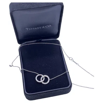 Pre-owned Tiffany & Co . Charma Diamond Pendant Necklace 18k White Gold