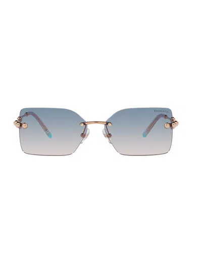 Tiffany & Co . Chic Metallic Sunglasses With 130mm Temple Size In Blue
