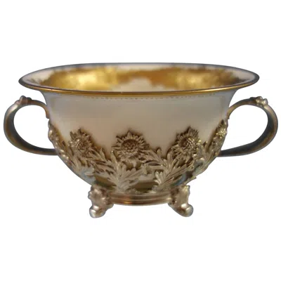 Pre-owned Tiffany & Co Chrysanthemum By Tiffany Sterling Silver Bouillon Cup With Gold Liner Hollowware