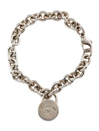 Pre-owned Tiffany & Co Class Of 2010 Round Lock Charm Bracelet, 6.75" In Multi