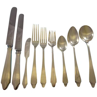 Pre-owned Tiffany & Co Clinton By . Sterling Silver Flatware Set 8 Service 74 Pcs Dinner In Brown