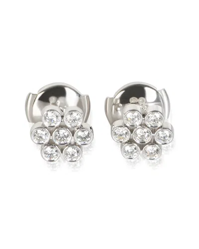 Pre-owned Tiffany & Co . Cluster Platinum 0.45 Ct. Tw. Diamond Earrings (authentic Pre-  Loved)