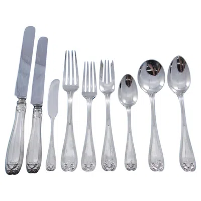 Pre-owned Tiffany & Co Colonial By Tiffany Sterling Silver Flatware Set For 12 Service 108 Pcs Dinner