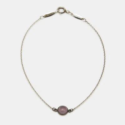 Pre-owned Tiffany & Co Color By The Yard Purple Chalcedony Sterling Silver Bracelet