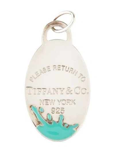 Pre-owned Tiffany & Co Color Splash Oval Pendant, 1.75" In Blue
