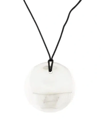 Pre-owned Tiffany & Co Cord Large Round Pendant Necklace, 17" In Multi