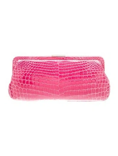 Pre-owned Tiffany & Co Crocodile Clutch In Pink