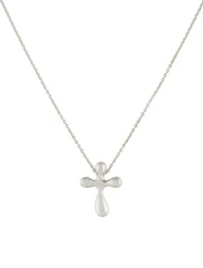 Pre-owned Tiffany & Co Cross Pendant Necklace, 16" In Multi