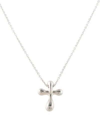 Pre-owned Tiffany & Co Cross Pendant Necklace, 17" In Multi