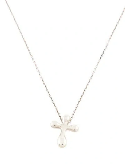 Pre-owned Tiffany & Co Cross Pendant Necklace, 18" In Multi