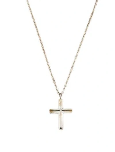 Pre-owned Tiffany & Co Cross Pendant Necklace, 24" In Multi
