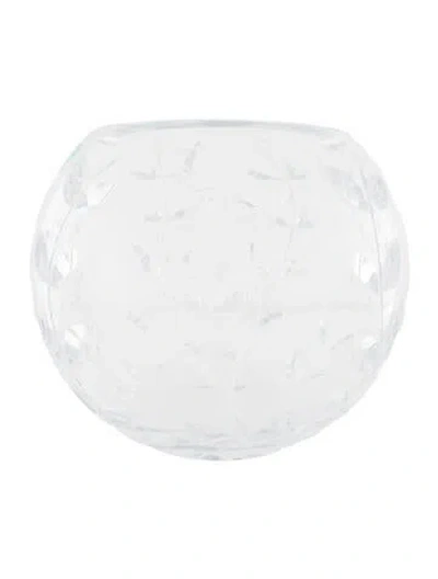 Pre-owned Tiffany & Co Crystal Floral Vine Vase In Transparent