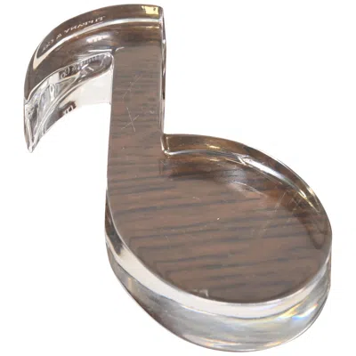 Pre-owned Tiffany & Co . Crystal Glass Musical Note Paperweight In Gray