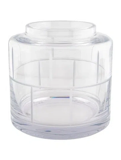 Pre-owned Tiffany & Co Crystal Modern Bamboo Rose Vase In Clear