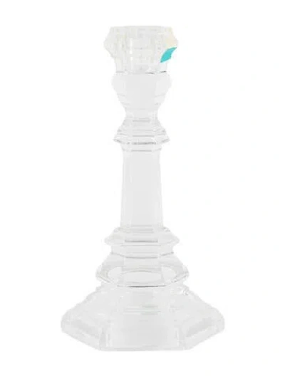 Pre-owned Tiffany & Co Crystal Plymouth Candlestick In Clear