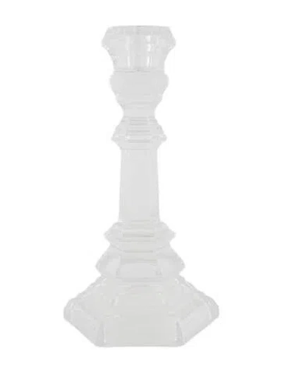 Pre-owned Tiffany & Co Crystal Plymouth Candlestick In Clear