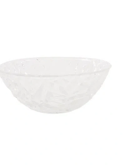 Pre-owned Tiffany & Co Crystal Rock Cut Nut Bowl In Transparent