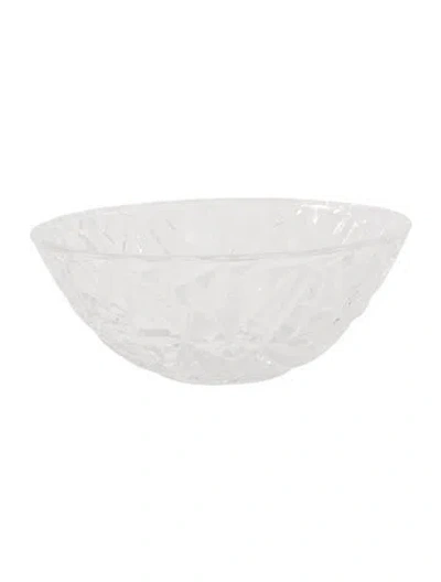 Pre-owned Tiffany & Co Crystal Rock Cut Nut Bowl In Transparent