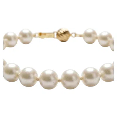 Pre-owned Tiffany & Co . Cultured Pearl Bracelet With 14k Gold Clasp Classic Elegant 7 Inch In Multiple