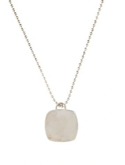 Pre-owned Tiffany & Co Cushion Tag Pendant Necklace, 18" In Multi