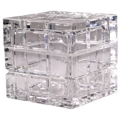 Pre-owned Tiffany & Co Cut Crystal Square Box With Lid By Tiffany&co In Gray