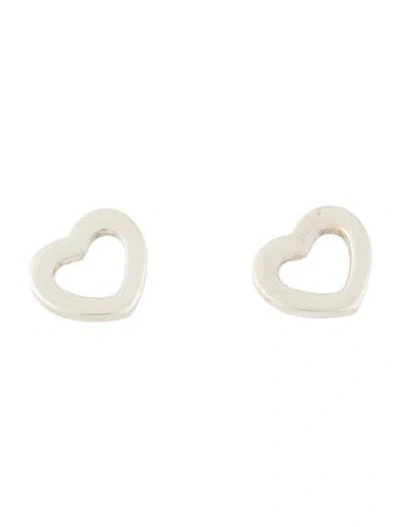 Pre-owned Tiffany & Co Cut Out Heart Stud Earrings In Multi