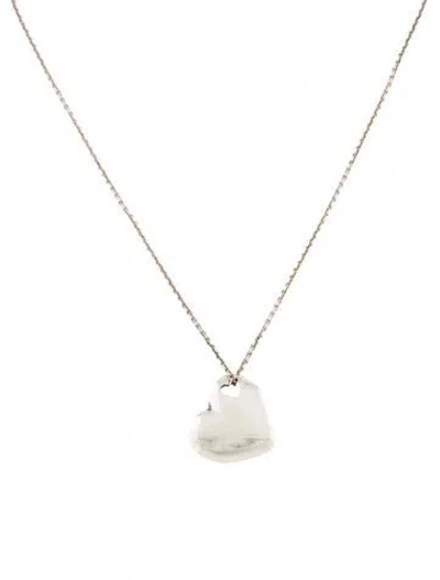Pre-owned Tiffany & Co Cutout Puffed Heart Pendant Necklace, 16" In Multi