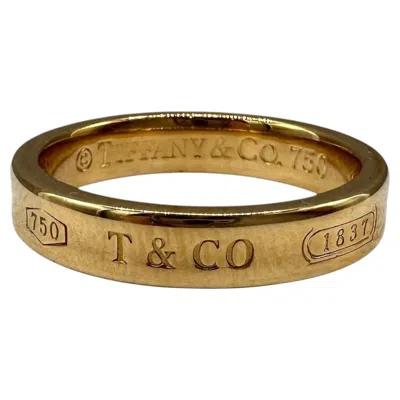 Pre-owned Tiffany & Co Designer Tiffany 1837 Band Ring 18kt Yellow Gold Size 6.5