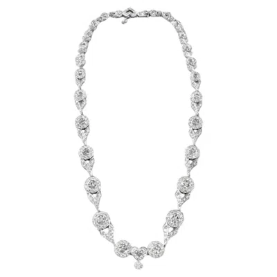 Pre-owned Tiffany & Co . Diamond 12 Carat Open Heart Necklace In Multiple