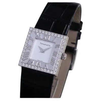 Pre-owned Tiffany & Co . Diamond 18k White Gold Square Wrist Watch