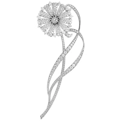 Pre-owned Tiffany & Co . Diamond And Platinum Daisy Brooch In Multi