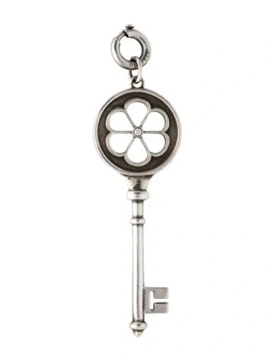 Pre-owned Tiffany & Co Diamond Blossom Key Pendant In Multi