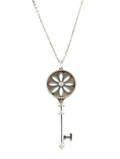 Pre-owned Tiffany & Co Diamond Daisy Key Pendant Necklace, 24" In Multi