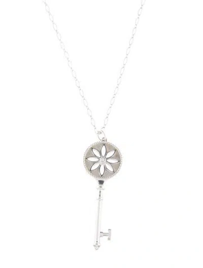 Pre-owned Tiffany & Co Diamond Daisy Key Pendant Necklace, 24.5" In Multi