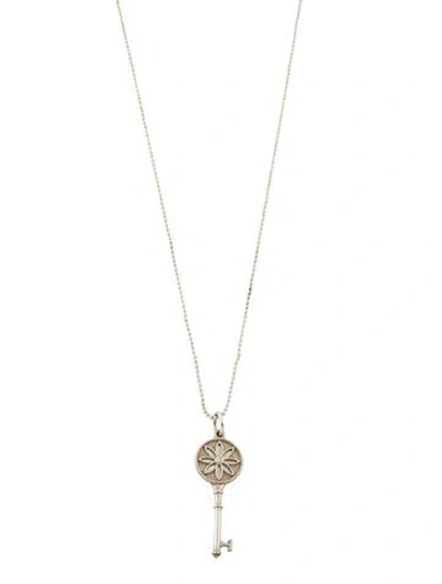Pre-owned Tiffany & Co Diamond Daisy Key Pendant Necklace, 36" In Multi